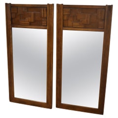 Vintage Pair of Mid-Century Brutalist Mirrors