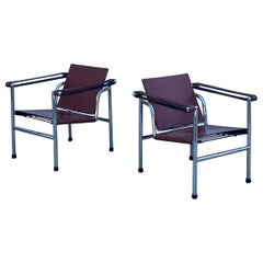 Used Lc1 Armchairs by Le Corbusier - a Pair 