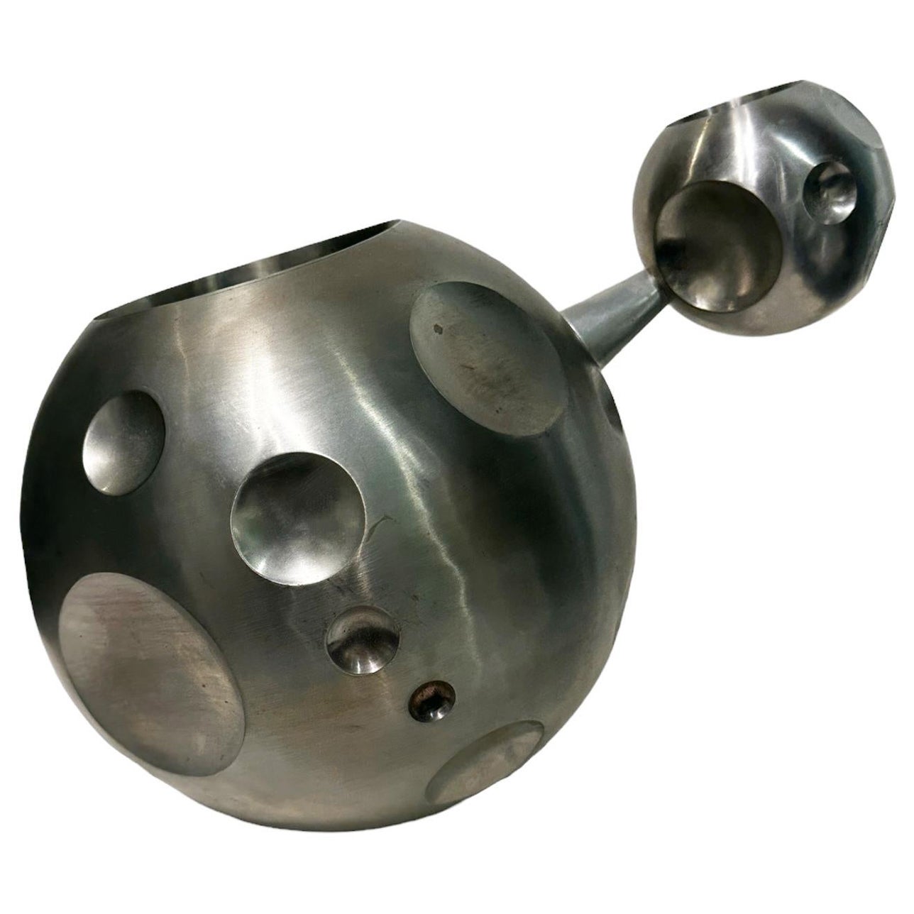 Brushed Metal Vessel, Sculptural Object by Raju Peddada - "Untitled Vessel"