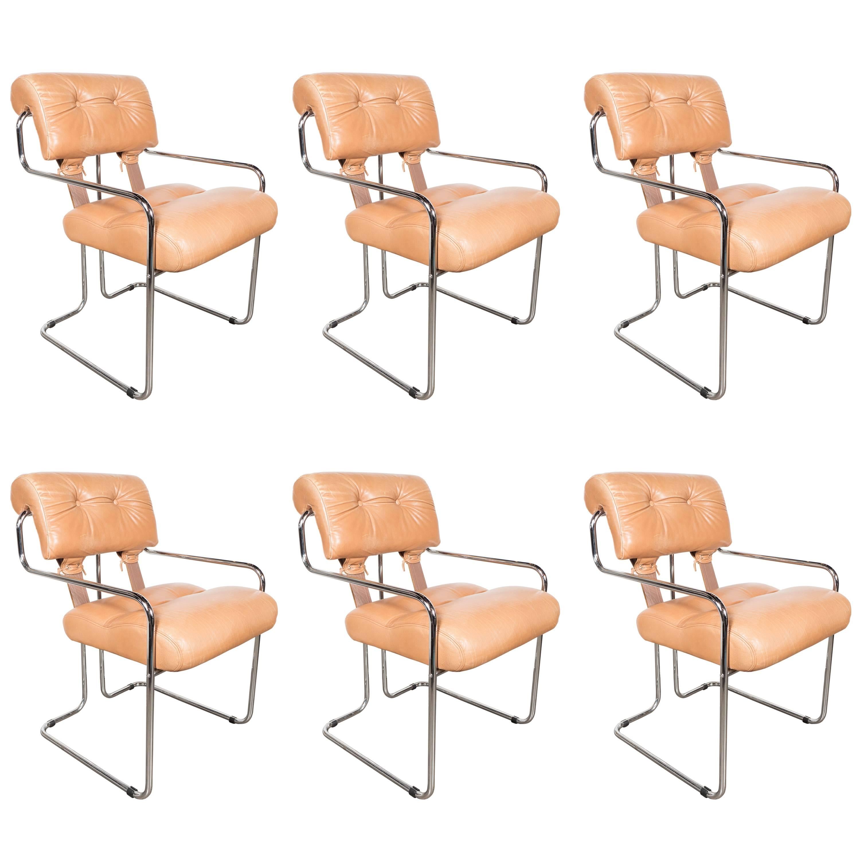 Mid-Century Modern Set of Six Tucroma Dining Chairs by Guido Faleschini for Pace