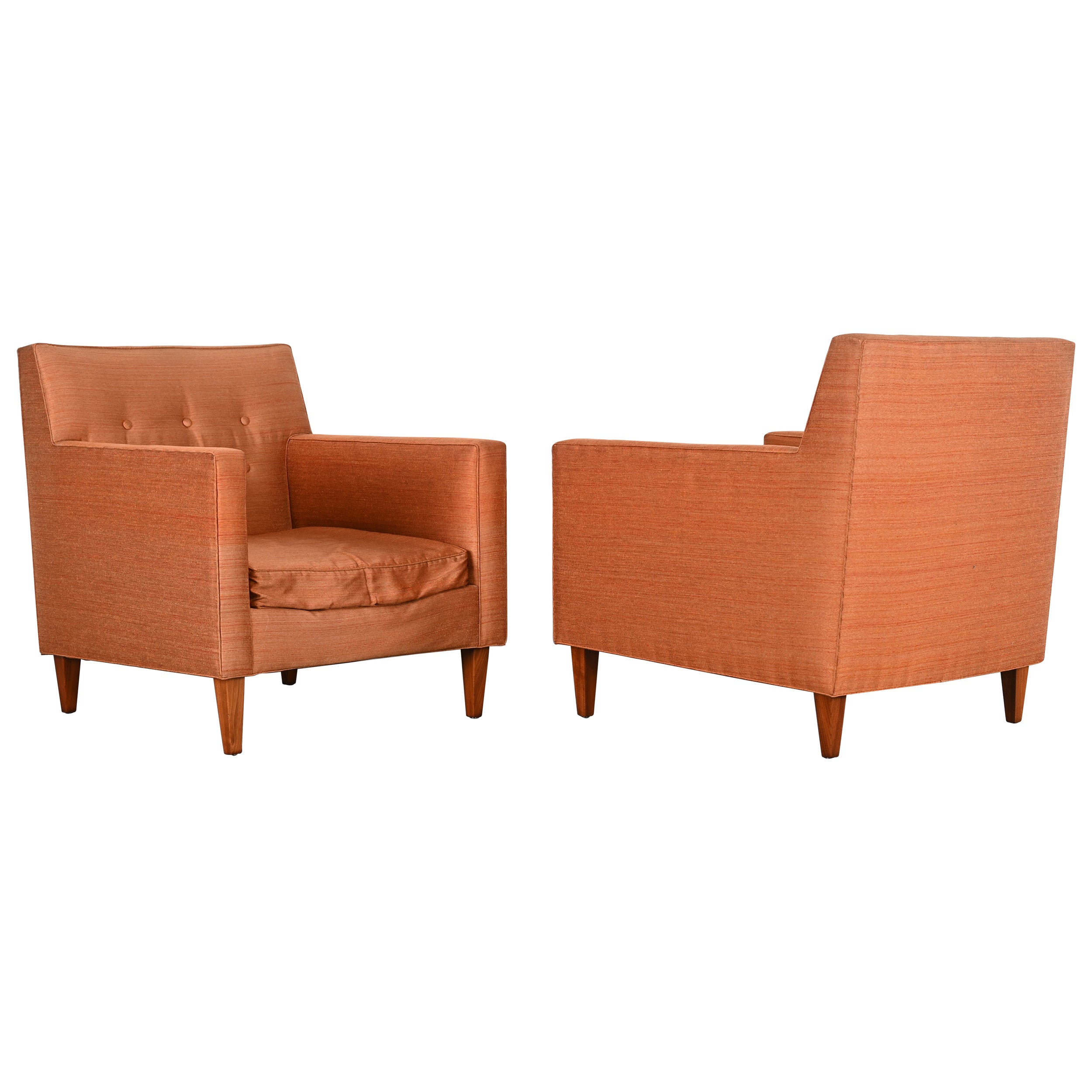 Edward Wormley for Dunbar Pair of Arm Chairs or Lounge Chairs, 1950s 