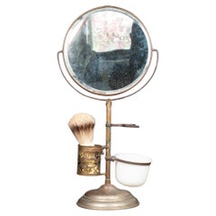Antique Early 20th c. Brass Plated Shaving Mirror Stand c.1920