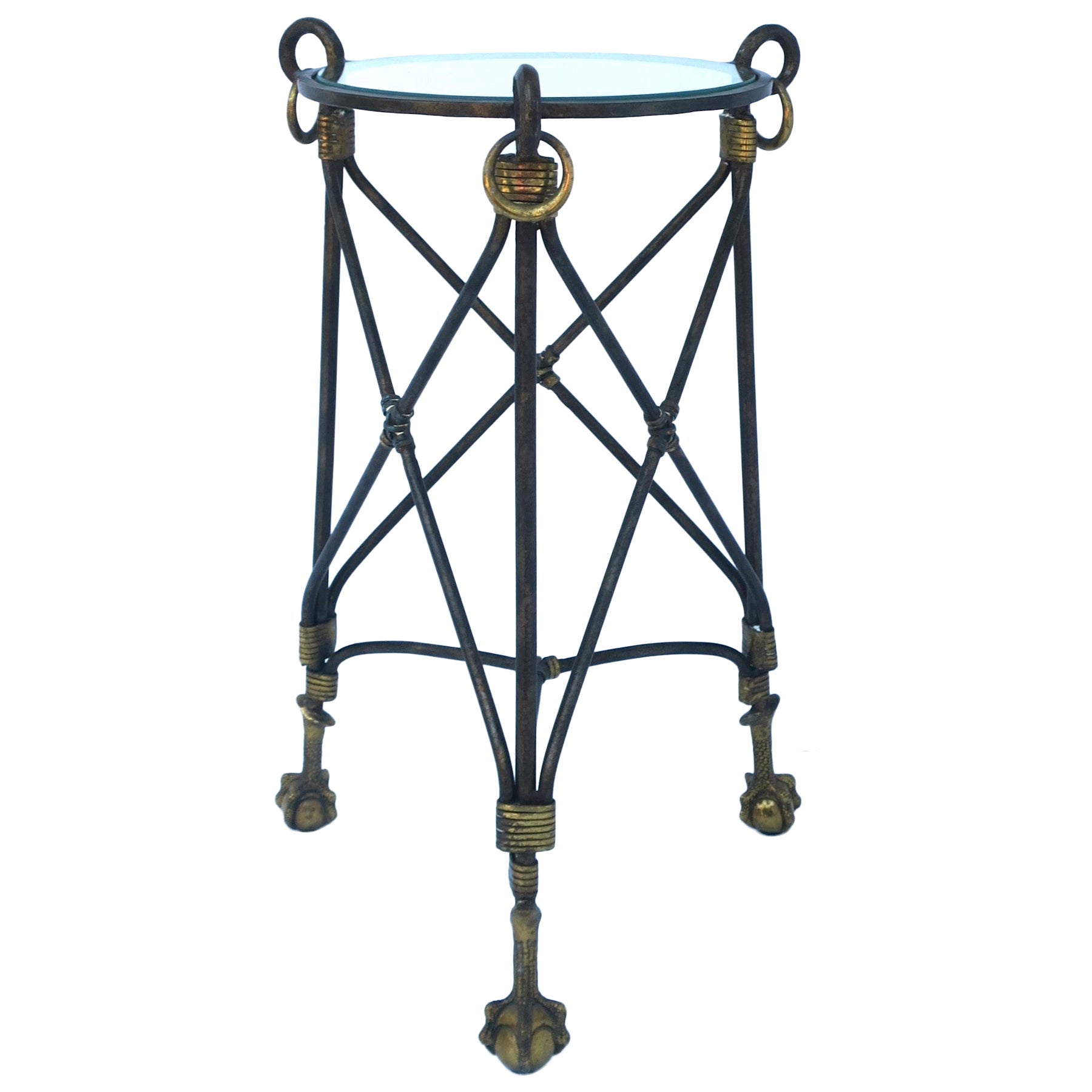 Brass and Metal Ball and Claw Drinks Table 