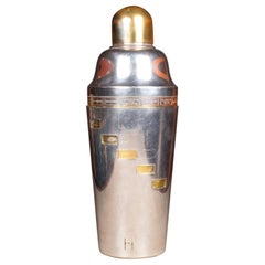 Art Deco English "Tell You How" Gilt and Silver Shaker c.1930