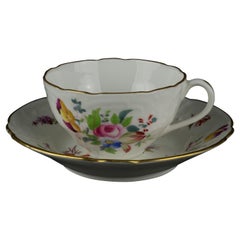 Antique Coalport for Davis Collamore NY Hand Painted Cup and Saucer, England 1881-1890