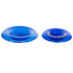 Gorgeous Set of Two Cobalt Murano Glass Bowls by Elsa Peretti for Tiffany's