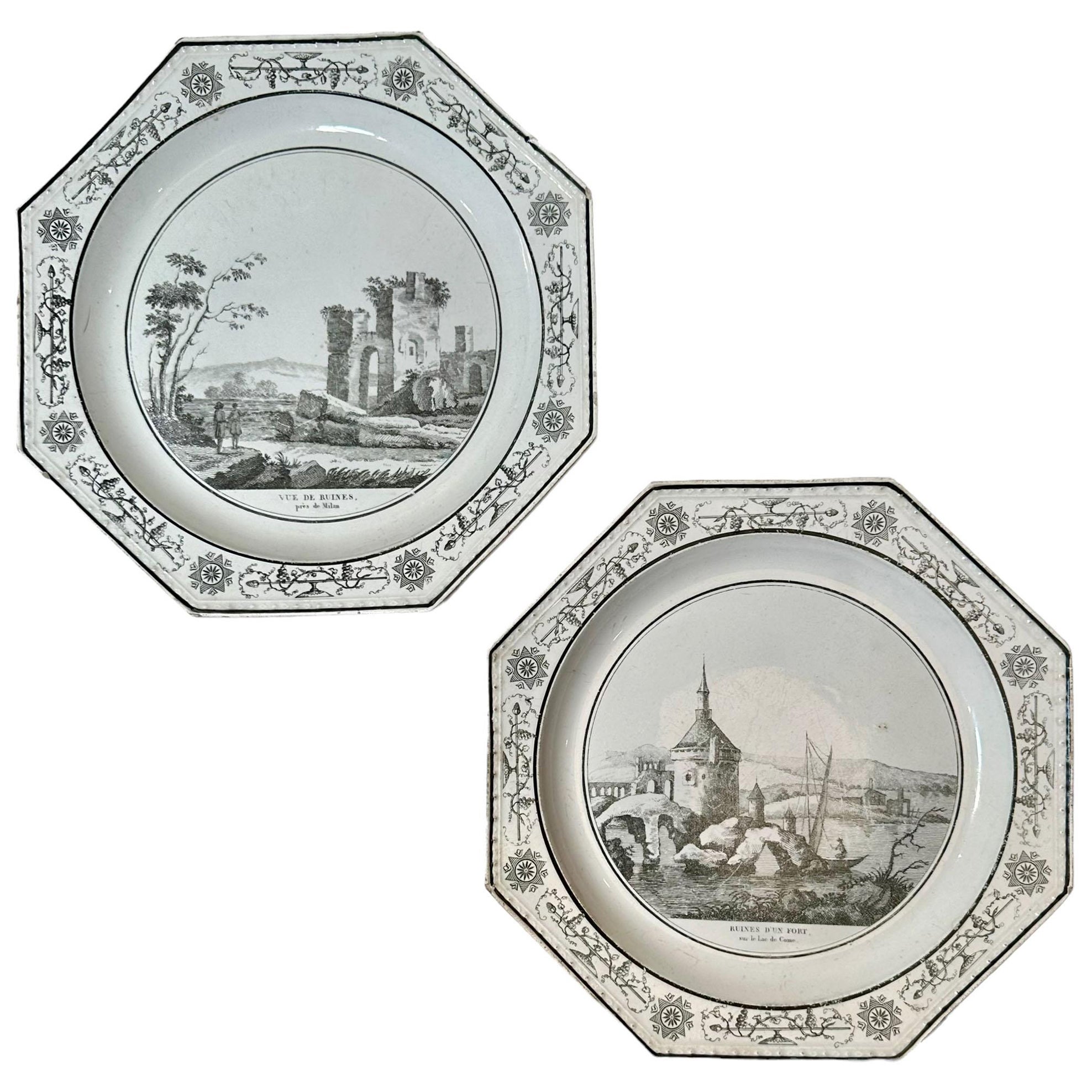 Assiettes françaises Creil Theo en vente