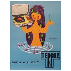 Vintage French Original Advertising Poster, Teppaz Circa 1960 by Alain GAUTHIER