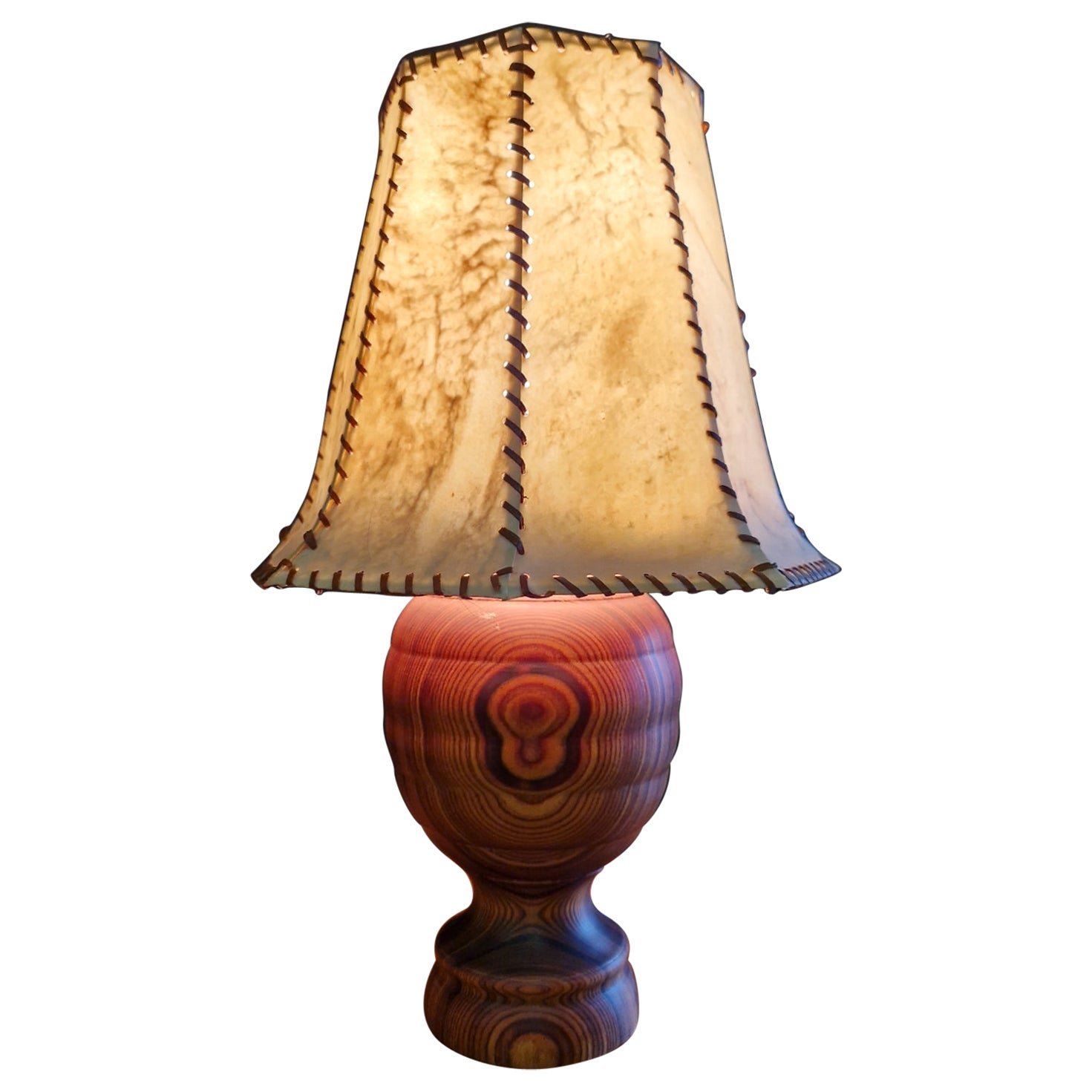 Solid hardwood table lamp, Scandinavia 1950s