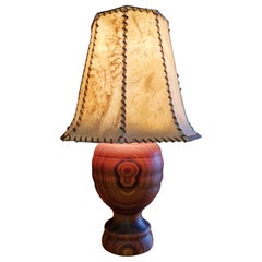 Vintage Solid hardwood table lamp, Scandinavia 1950s