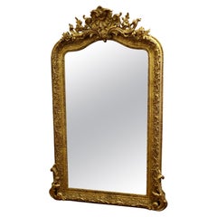 Large Very Decorative Elaborate French Louis Philippe Wall Mirror