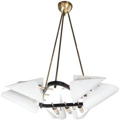 Sculptural Mid-Century Modernist Chandelier in the Manner of Stilnovo