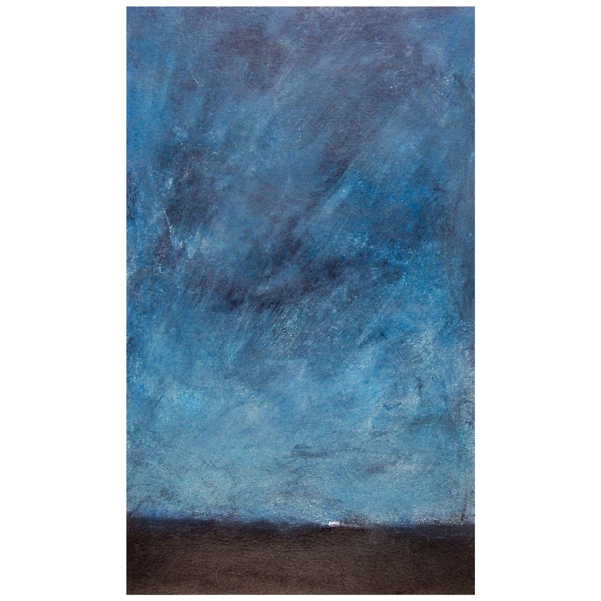 Contemporary Abstract Night Sky Horizon Monoprint