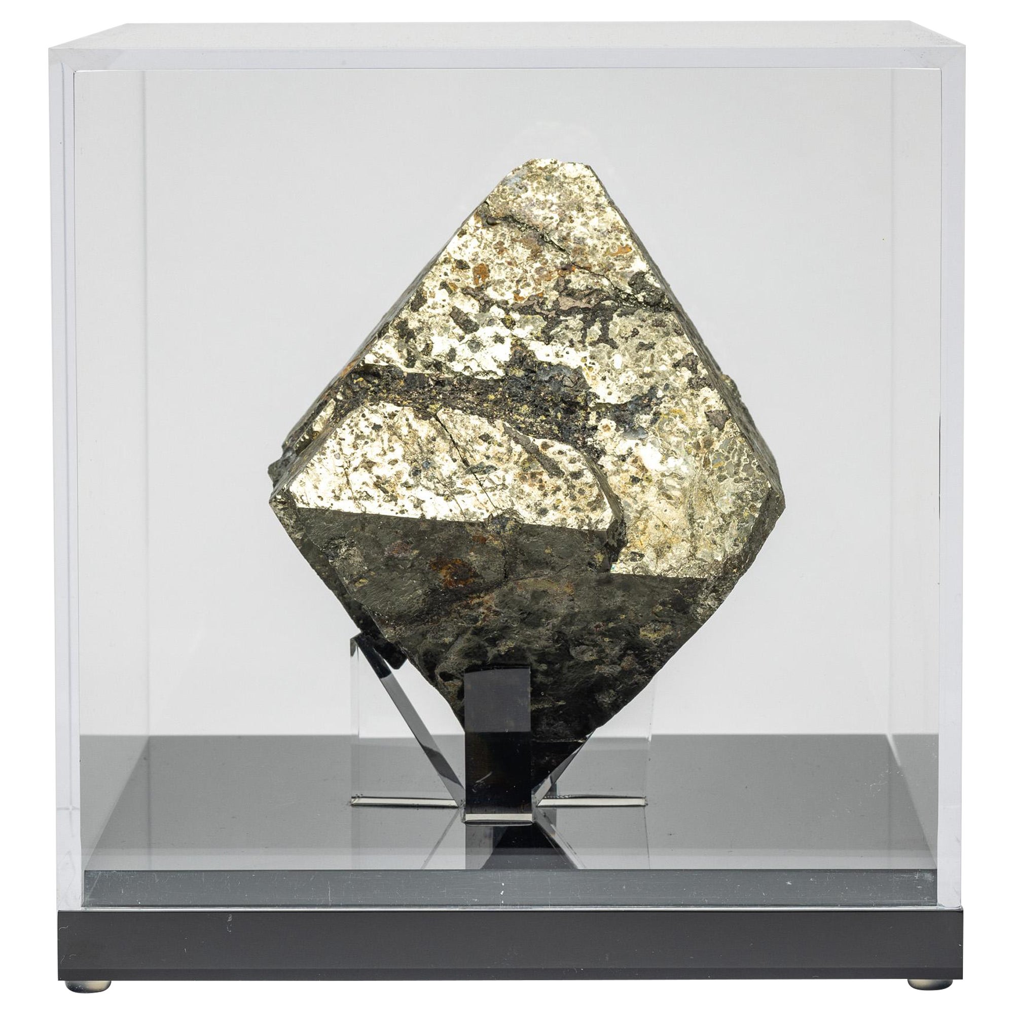 Natural Pyrite mounted on custom acrylic base