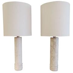 Pair of Marble Table Lamps by Bergboms