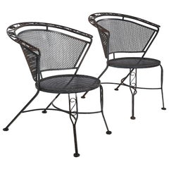 Pr. Chaises de patio et de jardin vintage en fer forgé de Woodard vers les années 1950/60