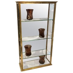 Antique Brass Siegel Display Cabinet, Circa 1930s France