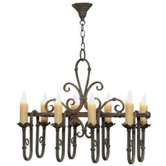 Country French Wrought Iron Chandelier