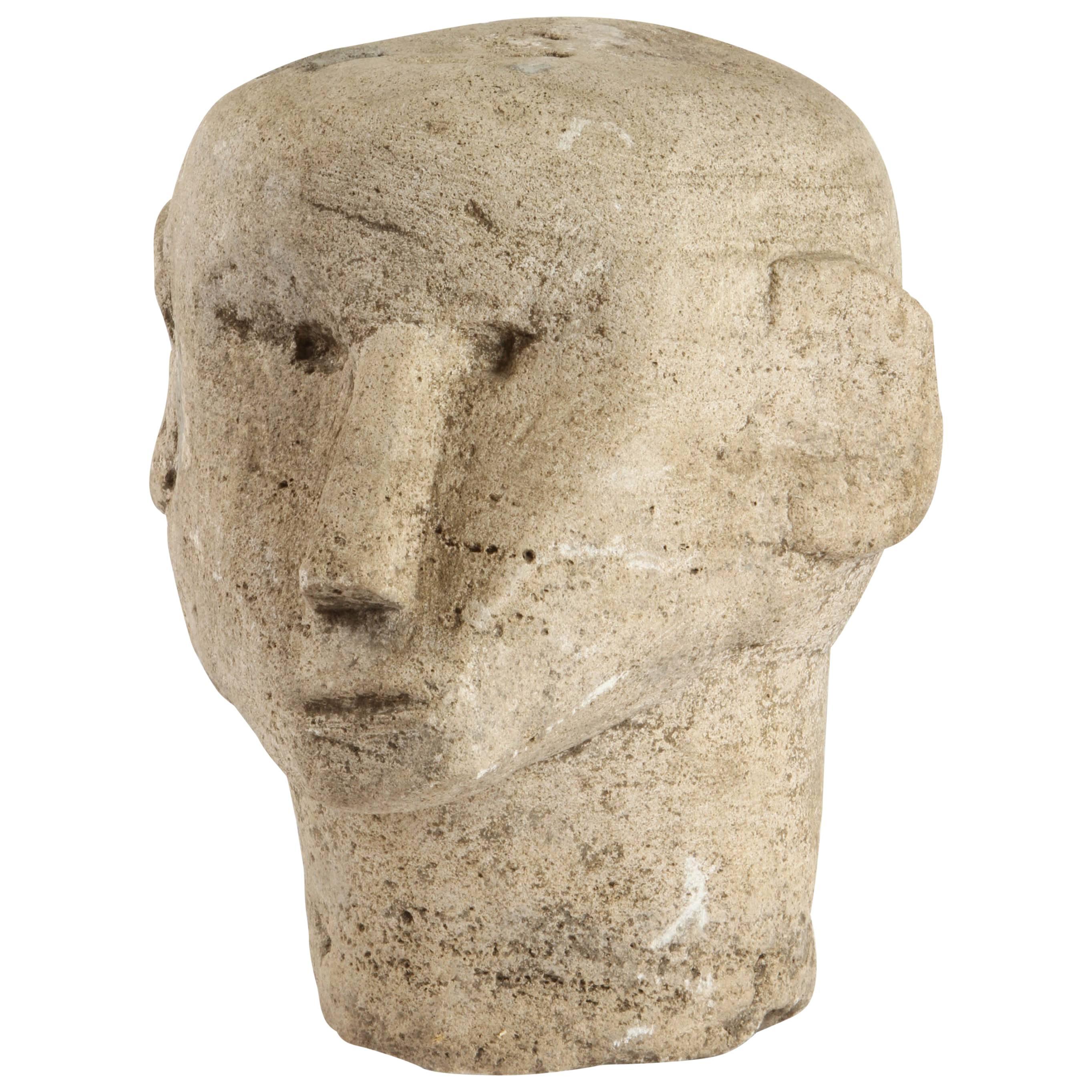 Carved Stone Head from Timor