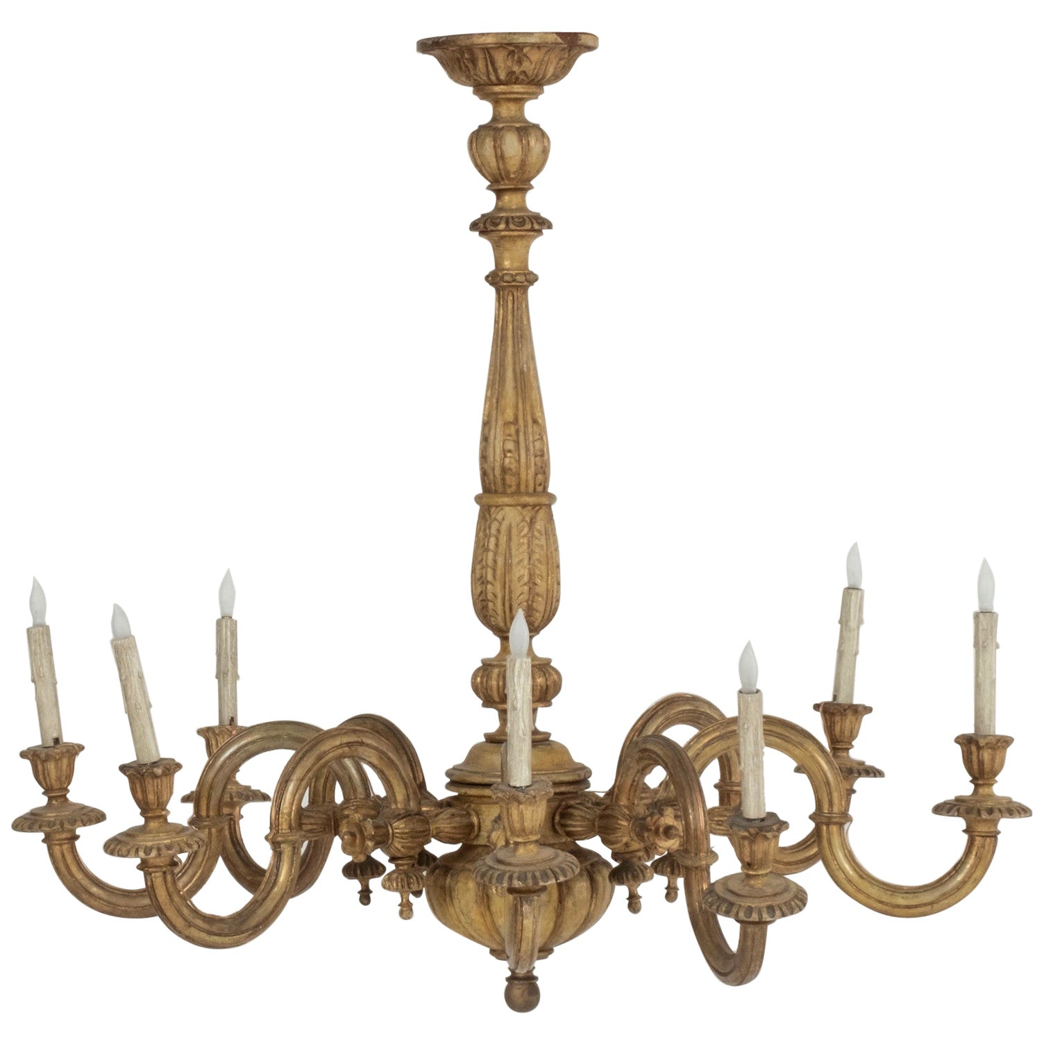 1920s Italian Giltwood Chandelier