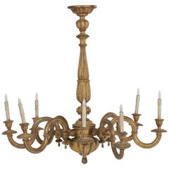 Antique 1920s Italian Giltwood Chandelier