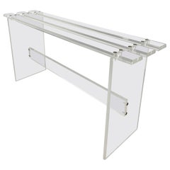Vintage Slatted Lucite Console Table