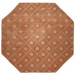 Rare Antique French Aubusson Octagonal Rug 10'6" x 11'