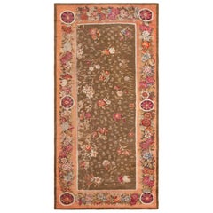 Early 19th Century Antique French Savonnerie Floral Gallery Rug 5'11" x 12'3"