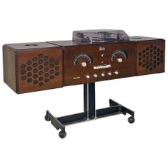 Retro Italian Radiophonograph RR126 and Record Player by Castiglioni, Brionvega 1960s