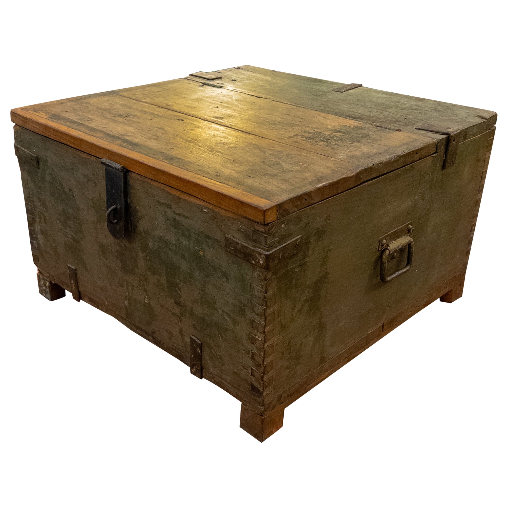 Antique Wooden Storage Trunk