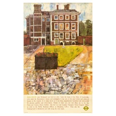 Original Vintage Travel Poster Ham House Richmond London Transport Country Walks