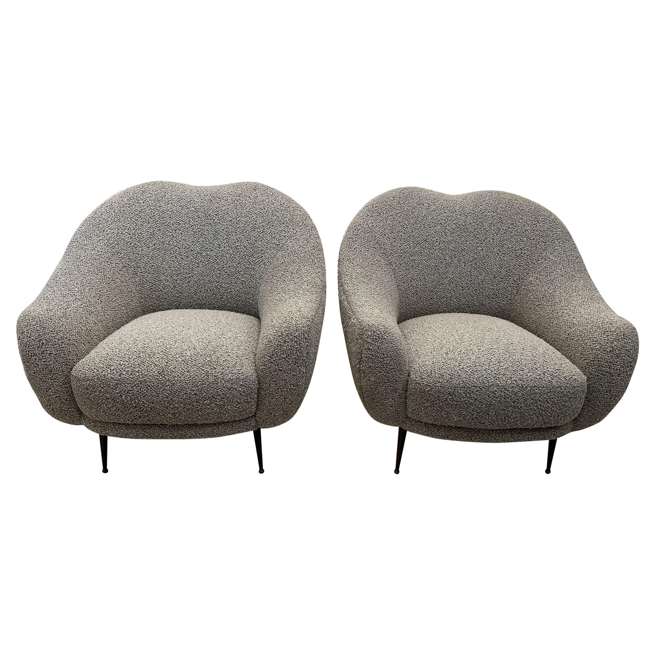 Pareja de Sillones Escultóricos Italianos Vintage en venta