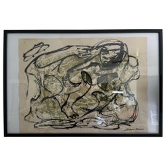 Vintage Jorge Flores Mid Century abstract art piece
