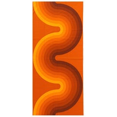 Retro Orange Color “Kurve” Verner Panton Textile 4' x 8'9"