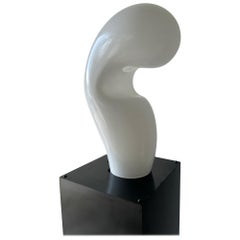 Gino Vistosi Vintage White Murano Glass Table Lamp