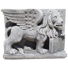 Italian Limestone Sculpture of The Winged Lion of Venice