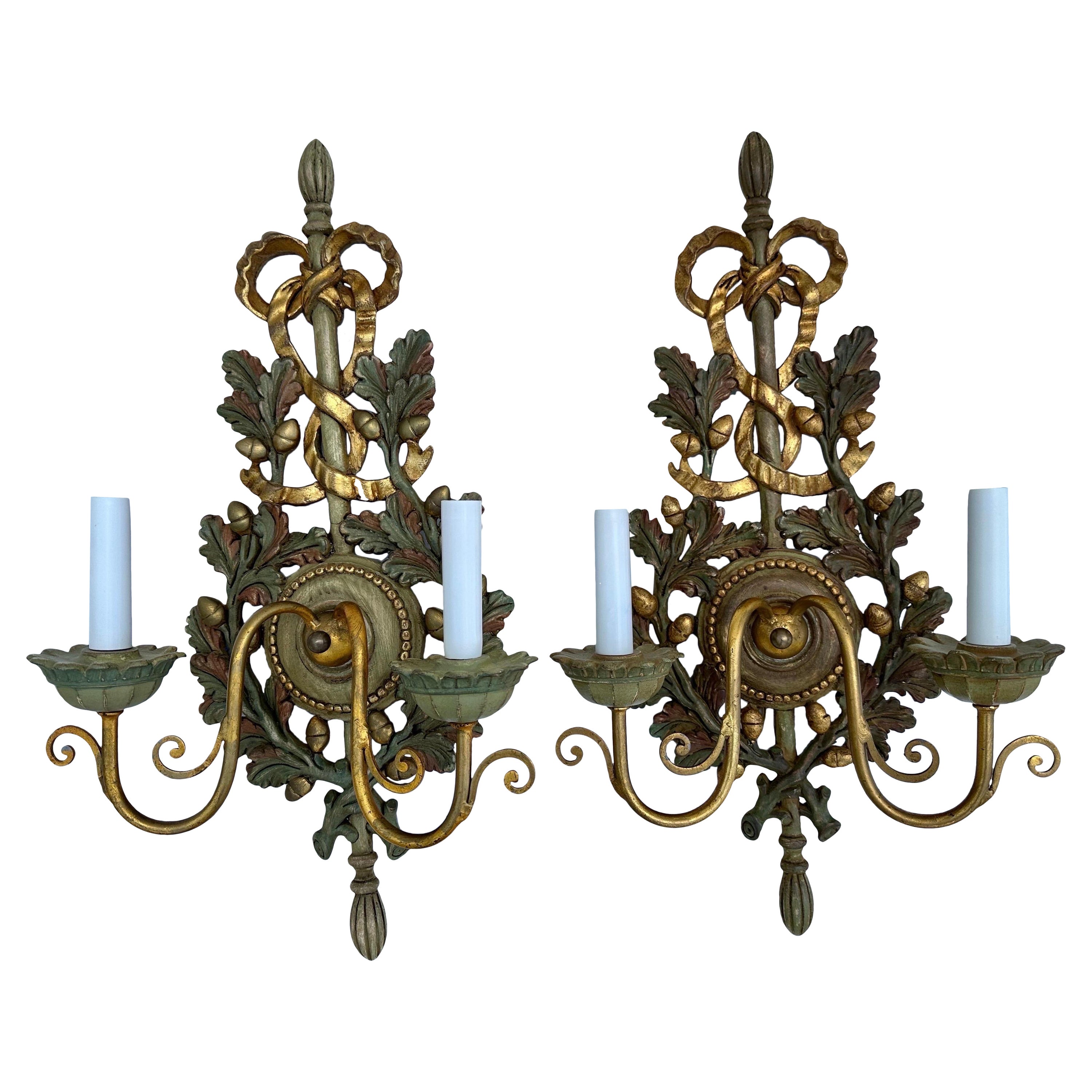 1960’s Baroque Italian  pair of Sconces