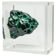 Free Form African Malachite specimen mounted in original design acrylic display