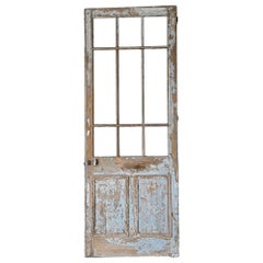 19th Century Reclaimed French 9 Lite Over 2 Panel Exterior Door