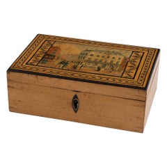 Antique Rare Tunbridge Ware Box by S W Morris c1815
