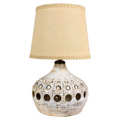 Vintage Georges Pelletier ceramic lamp with double lighting, France, 1960s