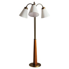 Skandinavische moderne dreiarmige Stehlampe, Schweden, 1940er Jahre