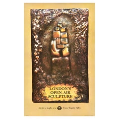 Original-Vintage-Reiseplakat Open Air-Skulptur, Londoner Transport unterground