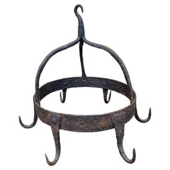 Antique 18th Century Hand-Wrought Iron Game Rack or Pot Rack