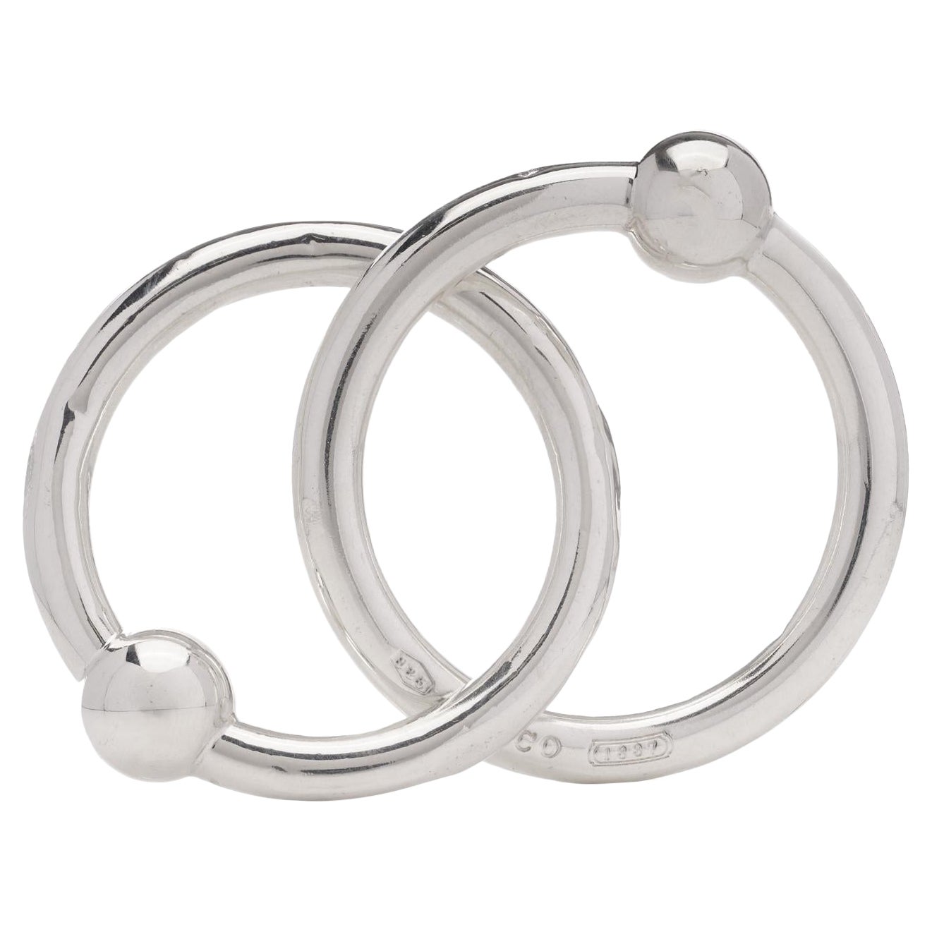 Tiffany & Co. 925 Sterling Silver Double Circle Baby Rattle