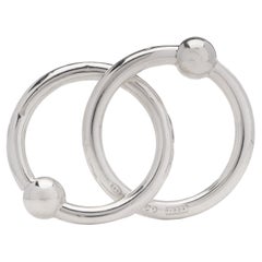 Tiffany & Co. 925 Sterling Silver Double Circle Baby Rattle