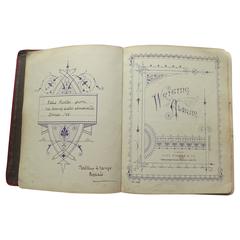 Used Late Victorian Writing Album, Personal Journal, Sketch Book and Stamp Album