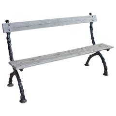 Vintage English Faux Bois Garden Bench