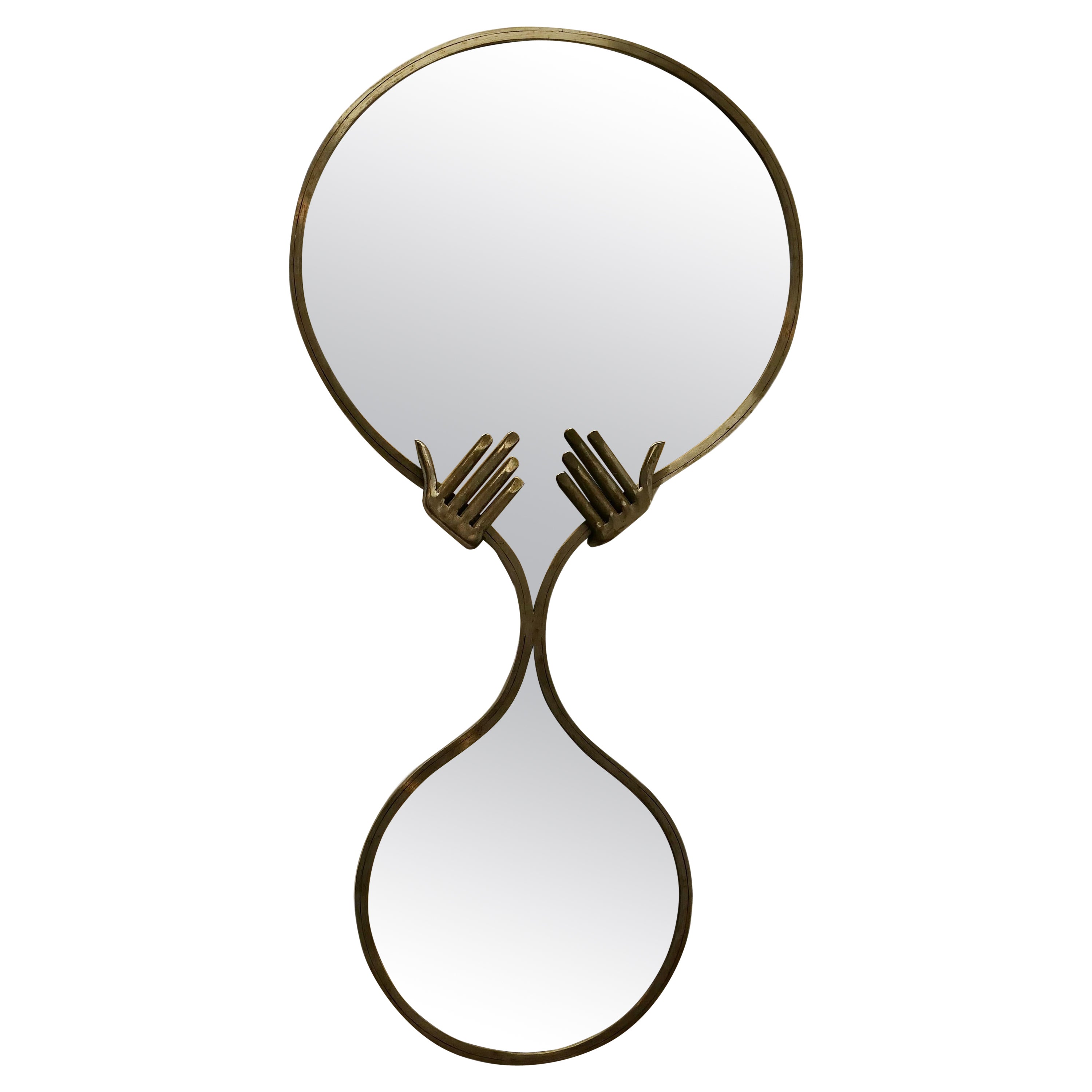 Large Quirky Mid Century One Off Designer Wall Mirror   A figure of 8 frame For Sale