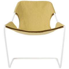 Paulistano Outdoor Dijon Fabric And White Steel Chair by Objekto